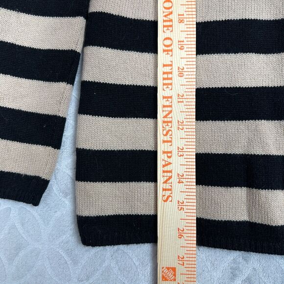 Banana Republic Sweater Women Small Tan Black Wool Cashmere Minimalist Old Money - Picture 10 of 11